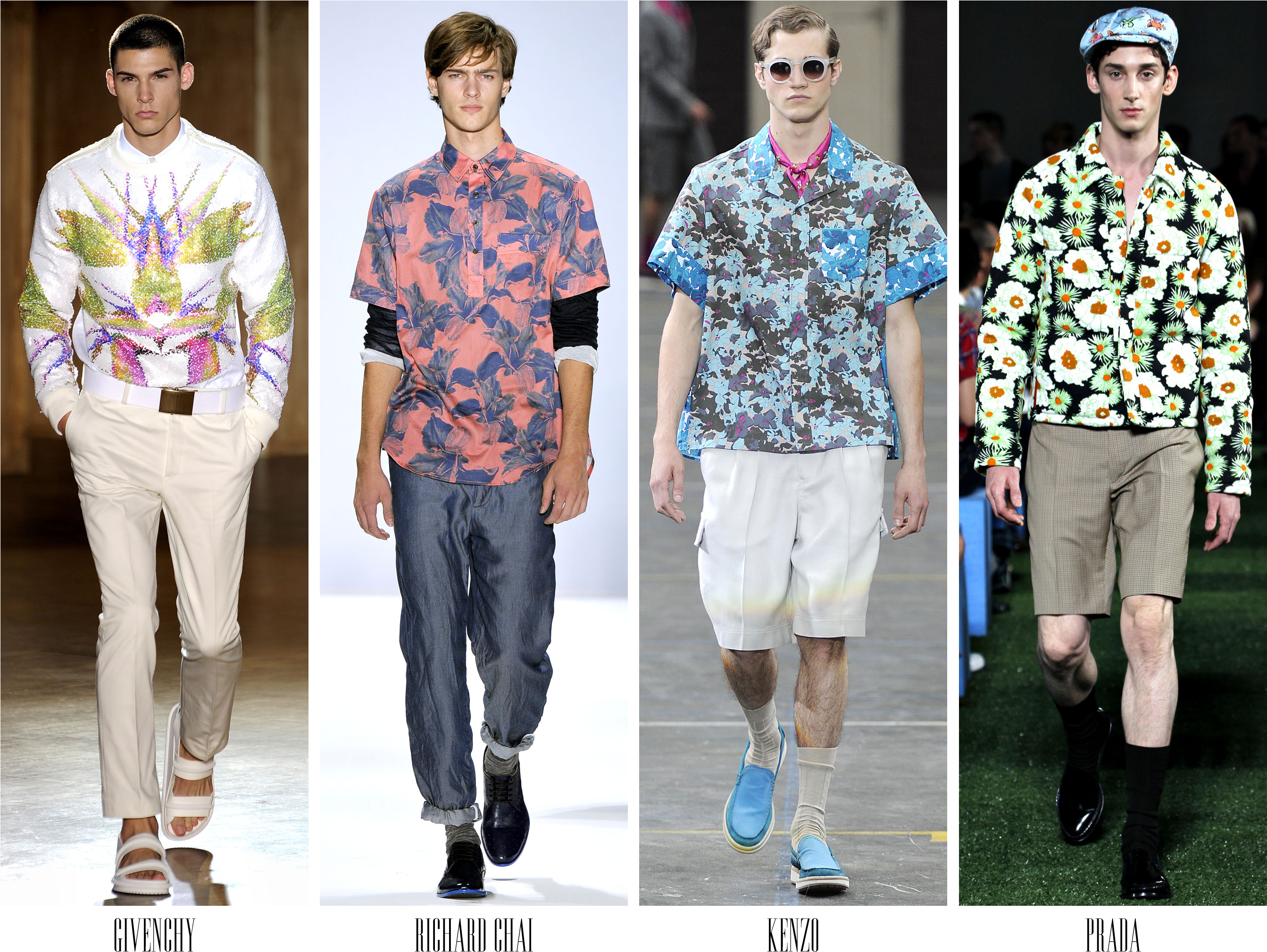 From Derek Lam To Givenchy, The Floral Prints Accents - Hawaiian Look For Men (2742x2062), Png Download