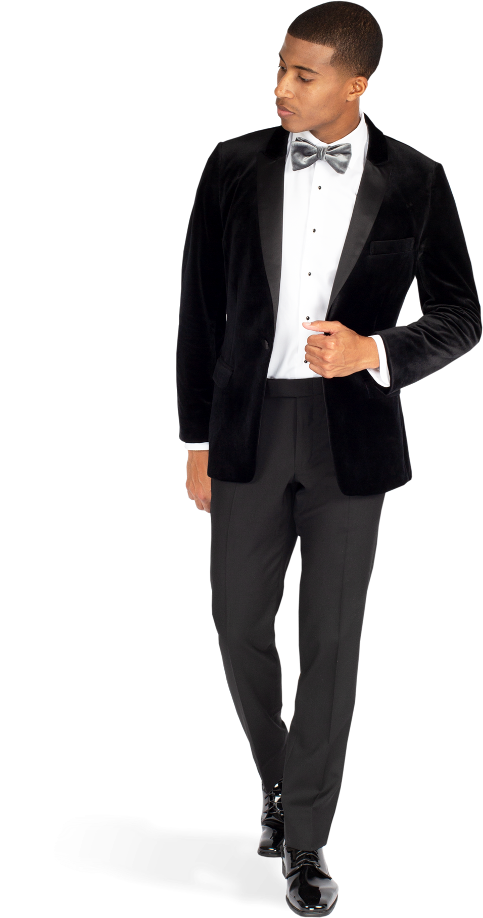 Black Velvet Peak Lapel Tuxedo - Tuxedo (1188x1980), Png Download