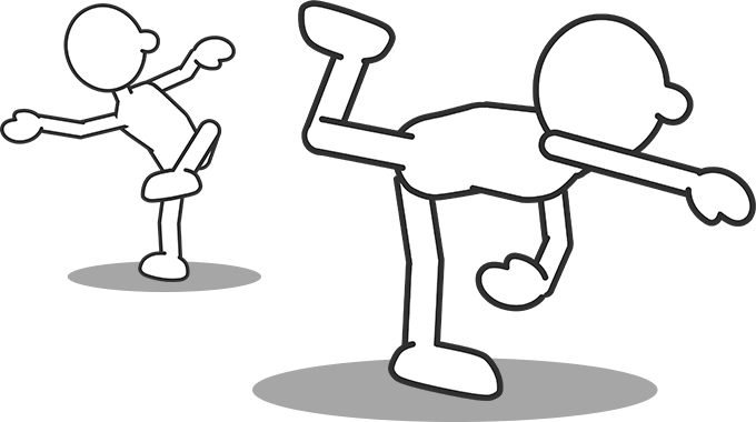 2d Animation - Whiteman - 2d Black And White Character (680x380), Png Download