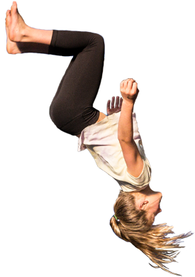Girl Backflip Cutout 300px - Girls Doing Back Flips In The Air (300x420), Png Download