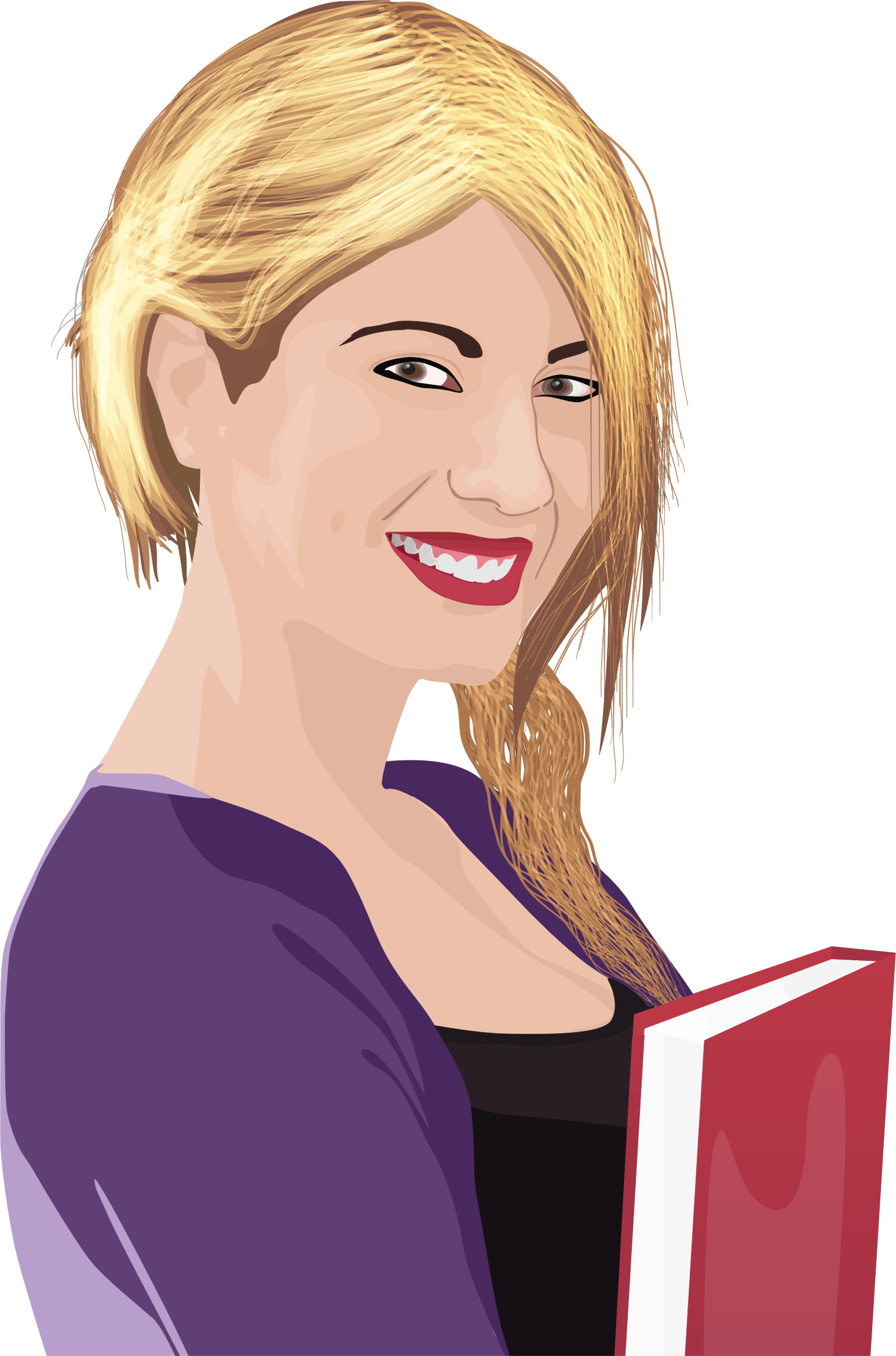 Big Image - Smiling Girl Clip Art (1547x2340), Png Download