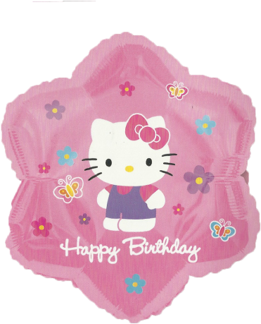 Happy Birthday Star-shaped Hello Kitty Balloon - Pink Happy Birthday Hello Kitty Balloon (500x500), Png Download