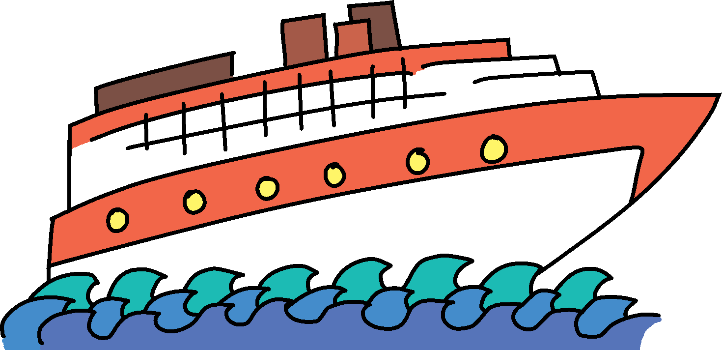 Sunrise/boat - Ship Animation Png (1470x712), Png Download