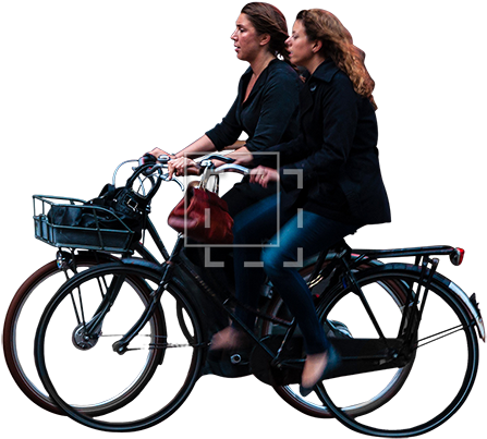 Two Women On Bikes - Motorcycle (450x450), Png Download