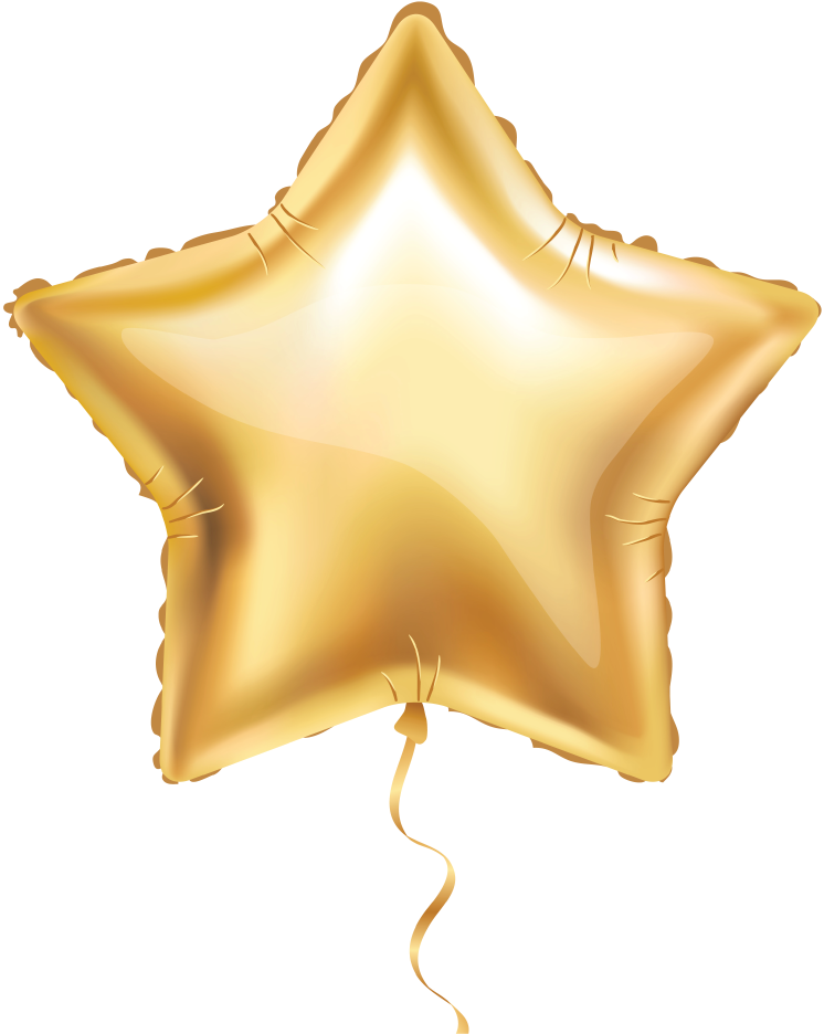 Image Of Golden Star Balloon - С Днем Рождения Звезда (822x1000), Png Download