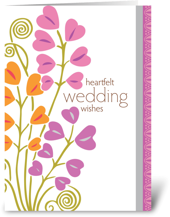 Heartfelt Wedding Wishes Greeting Card - Wedding Wishes Greeting Card (700x792), Png Download