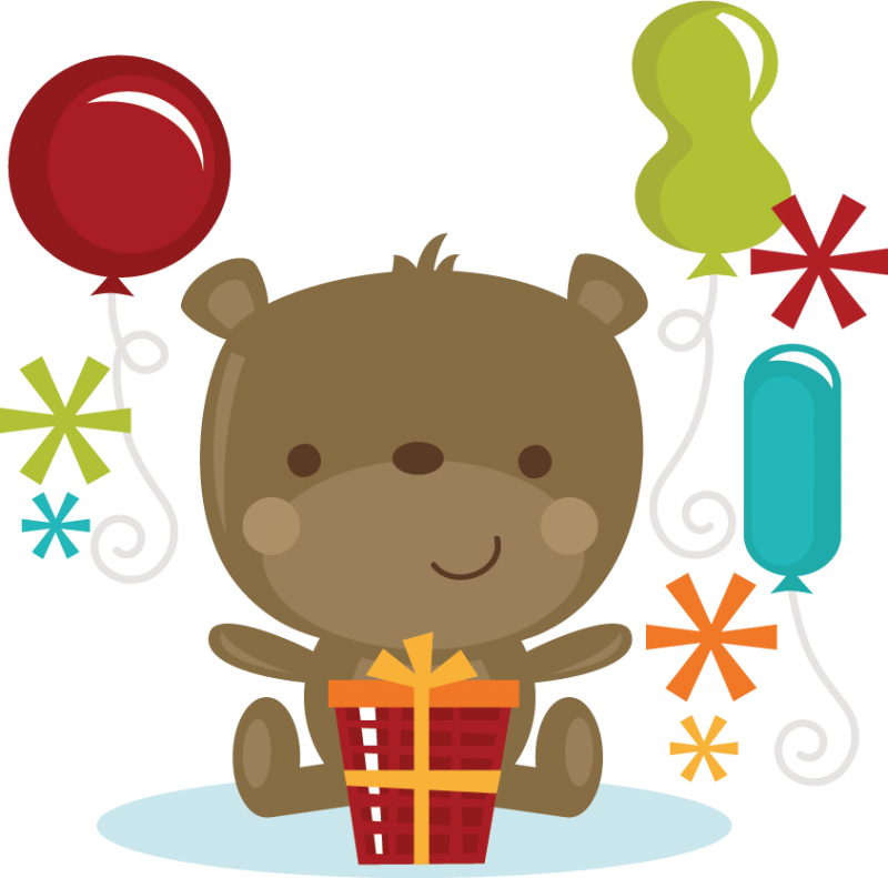 Birthday Bear Svg Cut Files For Scrapbooking Birthday - Birthday Bear Free (800x791), Png Download