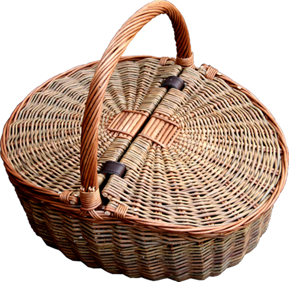 Two Tone Double Lidded Empty Picnic Basket - Two Tone Double Lidded Vide Panier Pique-nique (1000x976), Png Download