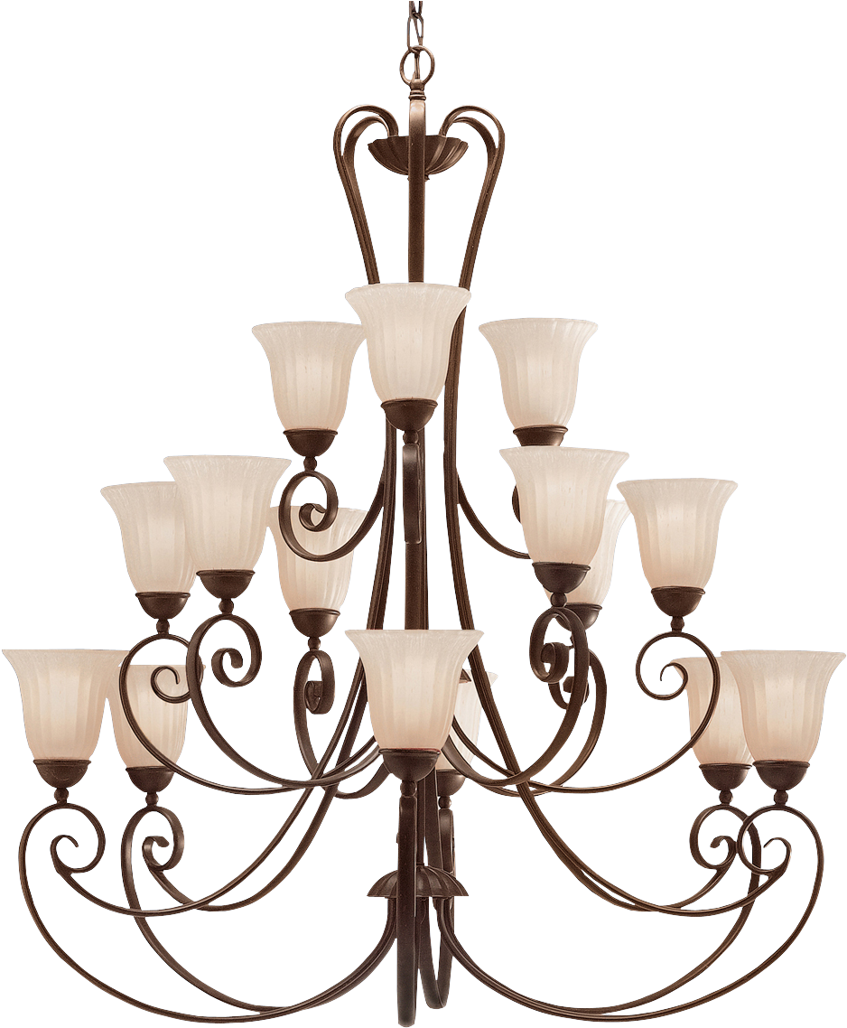 Larger View Rollover To Zoom - Chandelier With Downlight (1200x1200), Png Download
