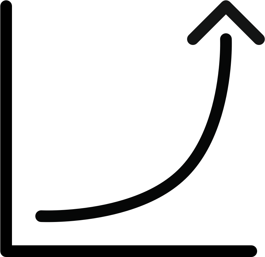 Chart Trend Exponential Up Icon - Exponential Chart Up (960x960), Png Download