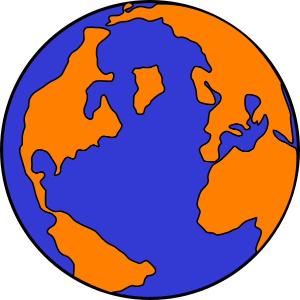 Orange And Blue Globe Svg Clip Arts 600 X 601 Px (600x601), Png Download