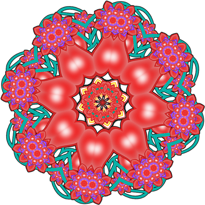 The Big Flower Was Reduced 50% And Then 50% More To - Motif (681x731), Png Download