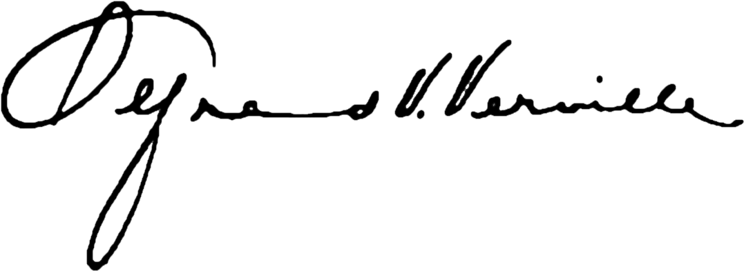 Signature Of Alfred Victor Verville From Draft Card - File Signature (1158x446), Png Download