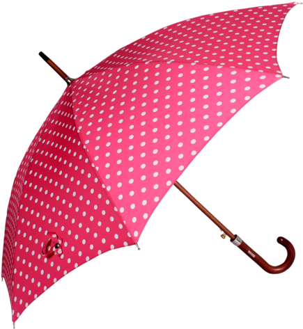Johns 610 Mm Woodking Big Polka Design Ladies Umbrella - Ladies Umbrella (453x480), Png Download
