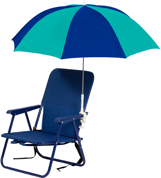 Polyester Clip Umbrella With Silver Lining - Folding Chair (576x635), Png Download