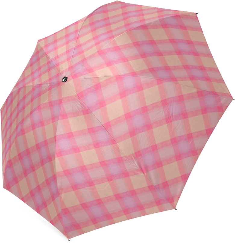 Pink Purple Plaid Foldable Umbrella - Purple (1000x1000), Png Download
