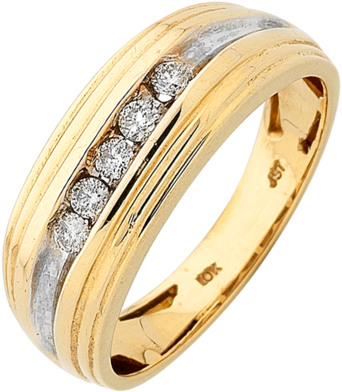 Yellow Gold Diamond Set Ring - Ring (376x480), Png Download