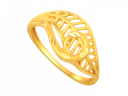 Golden Veins Gold Ring - Gold (540x405), Png Download