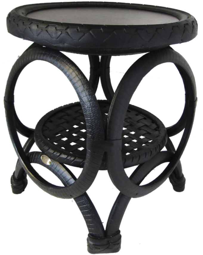 01 Black Tyre High Tea Table Round Granite - Tea (960x960), Png Download
