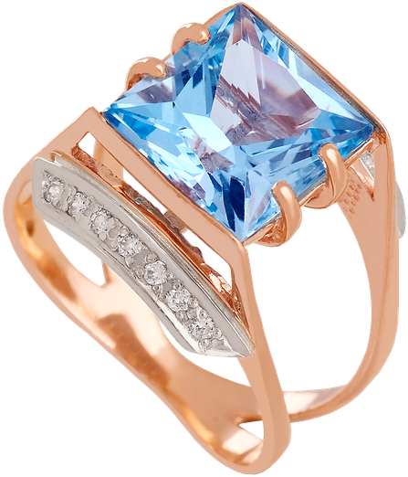 The Golden Ring With Semiprecious Inserts 112-525 - Pre-engagement Ring (447x522), Png Download