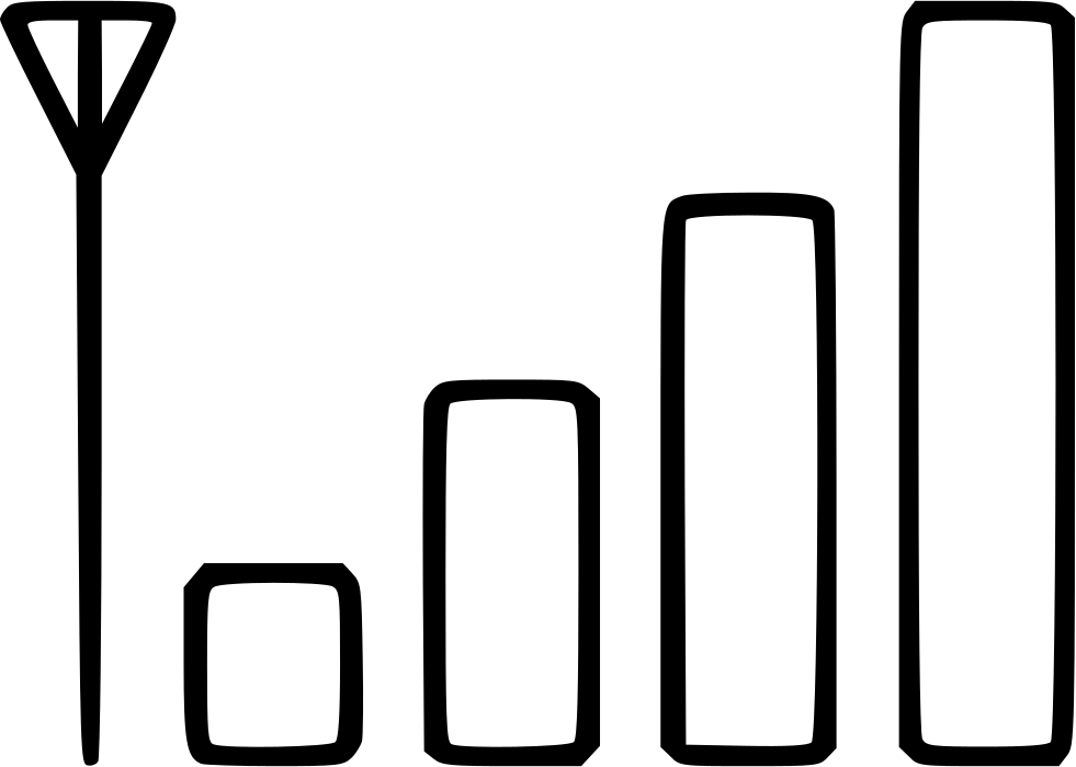 Mobile Signal Cellular Graphic Wave Contact Level Comments - Cellular Signal Icon White (981x700), Png Download