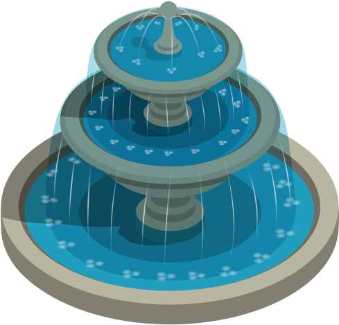 Round Water Fountain Png Clipart - Fountain Clipart Png (500x478), Png Download