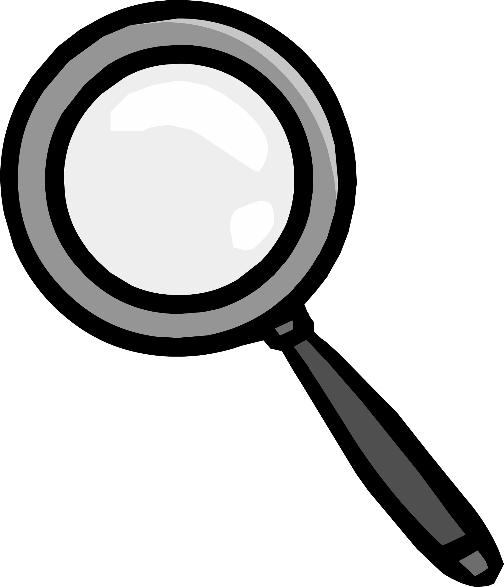 Hand Lens Icon - Circle (1601x1867), Png Download