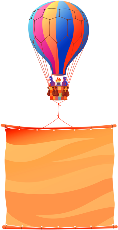 Blank Sign, Writing Paper, Hot Air Balloon, Borders - Hot Air Balloon Frames (444x800), Png Download