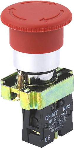 Button Mushroom Type - Chint Np2-bv/y Indicator Lamp Heads Yellow (500x500), Png Download