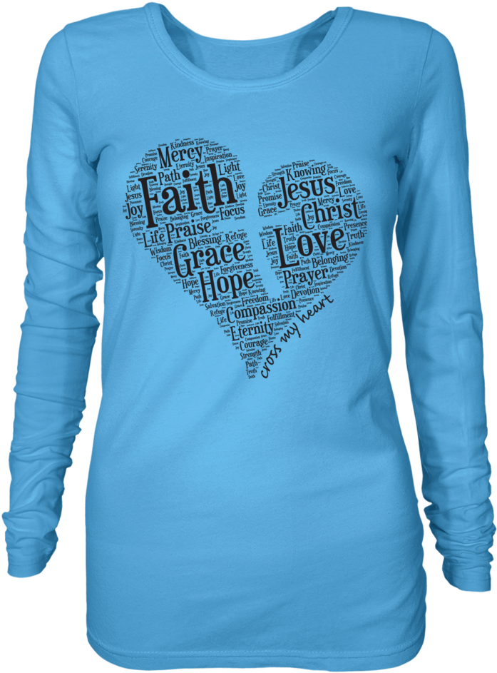 Love Jesus Cross My Heart - T-shirt (1000x1000), Png Download