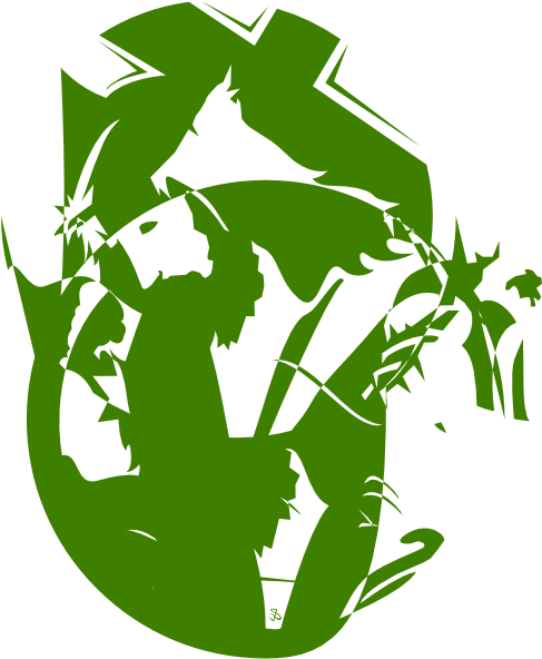 How To Set Use Jesus Carrying Cross Green Svg Vector - Illustration (486x599), Png Download