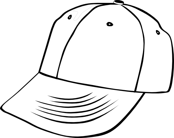 Hat Baseball Cap Outlines White Hat Baseba - Baseball Cap Clip Art (428x340), Png Download