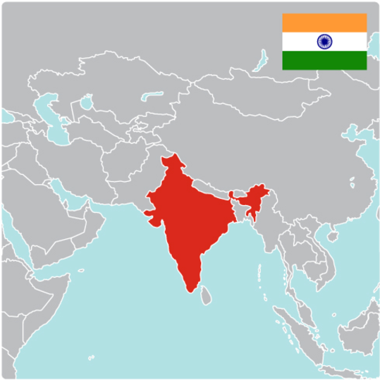 Map Of India - Map (768x538), Png Download