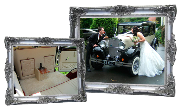 Branford Elite Vintage Style Wedding Car - Car (617x374), Png Download