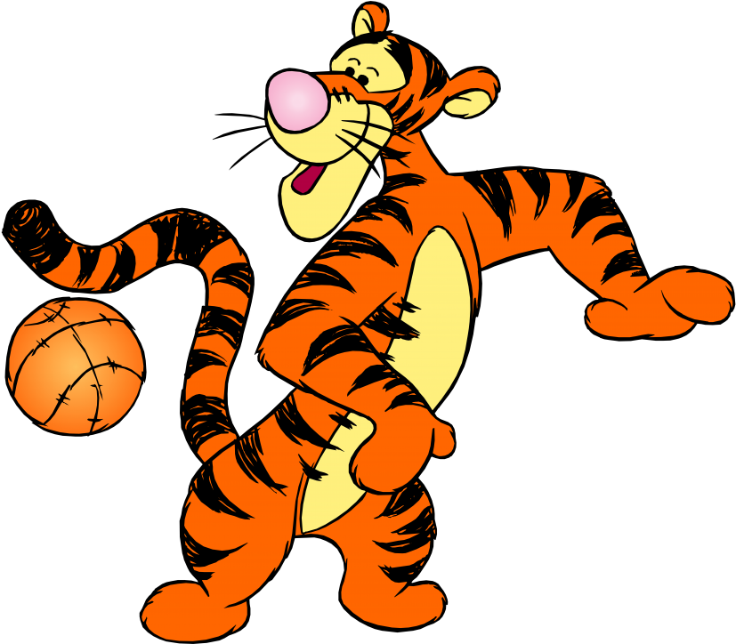 Free Png Winnie The Pooh Tigger With Ball Png Images - Tiger Winnie The Pooh (850x745), Png Download
