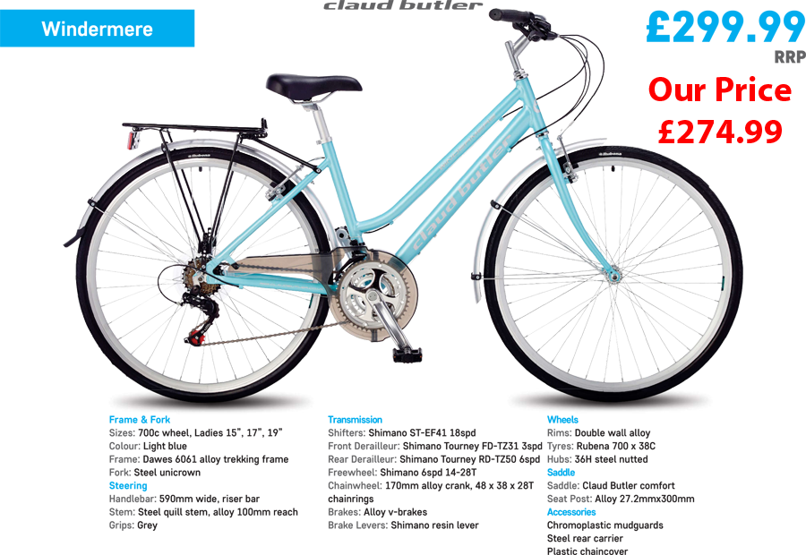 Windermere-ladies - Claud Butler Windermere Ladies - 15" Frame (900x620), Png Download