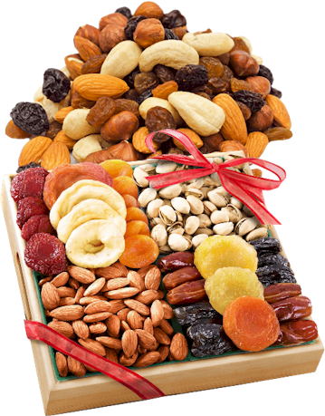 Dry Fruits - Dried Fruits Christmas Basket (359x459), Png Download