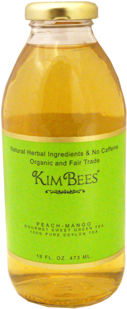 Peach-mango Sweet Green Tea 16 Oz (1000x666), Png Download