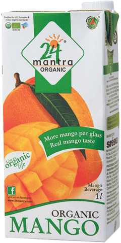 24 Mantra Organic Mango Juice (392x492), Png Download