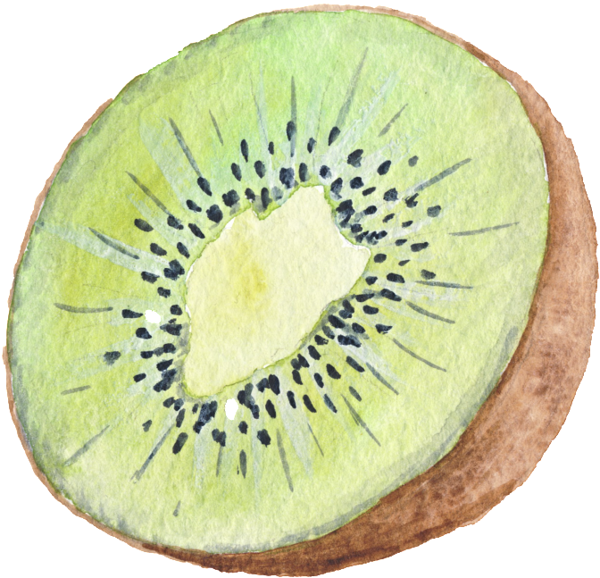 Green Hand Painted Kiwi Cartoon Transparent Fruit Png - Kiwifruit (1024x1024), Png Download