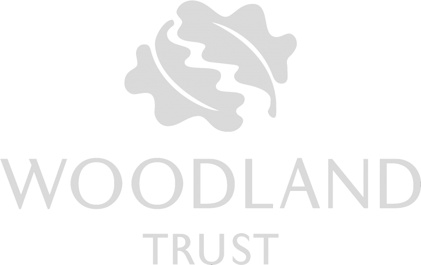 Working In Partnership With - Woodland Trust Logo White (848x533), Png Download