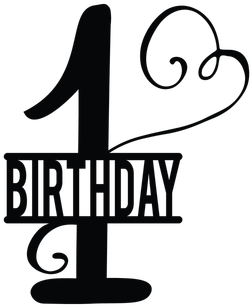 Powered - First Birthday Png File (400x400), Png Download