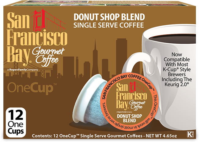 Donut Shop Blend Coffee, 12 Ct - San Francisco Bay Coffee Onecup 48 Ct. Donut Shop Blend (650x650), Png Download