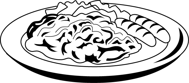 Scrambled Egg Clipart Black And White - Scrambled Eggs Black And White (633x280), Png Download