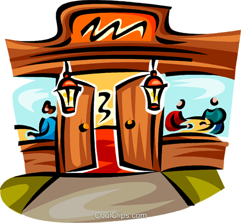 Restaurant Scenes Royalty Free Vector Clip Art Illustration - Restaurant Clipart Png (480x444), Png Download