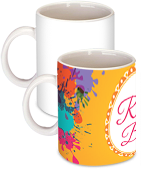 Printed Color Splash Rang Barse Holi Coffee Mug - Rang Barse Bhige Chunar Wali (284x426), Png Download