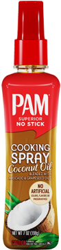 Spray Pump Coconut Oil - Pam Canola Oil Spray Calories (360x360), Png Download
