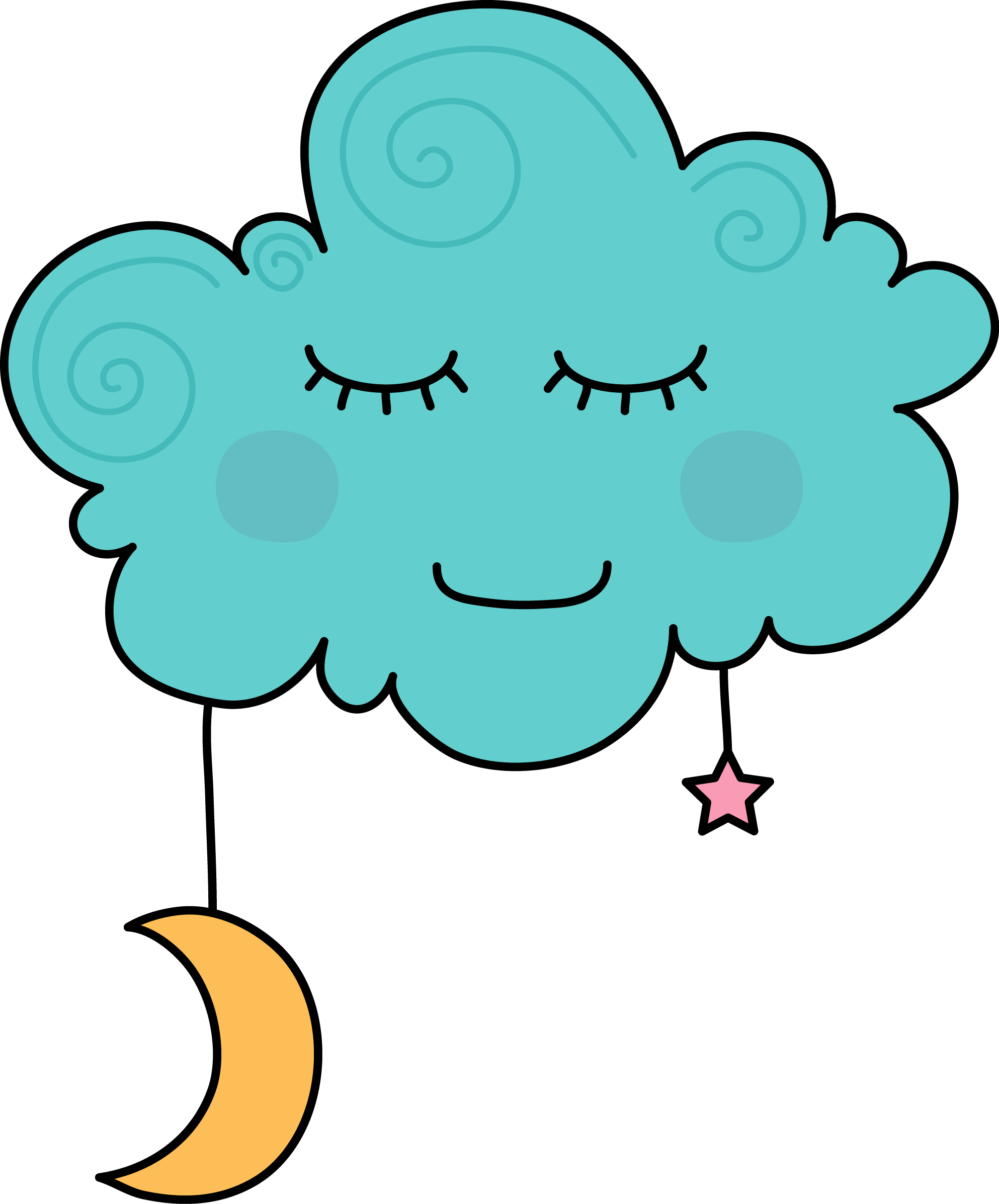 Sleeping Cloud - Sleeping Clouds Cartoon (1986x2394), Png Download