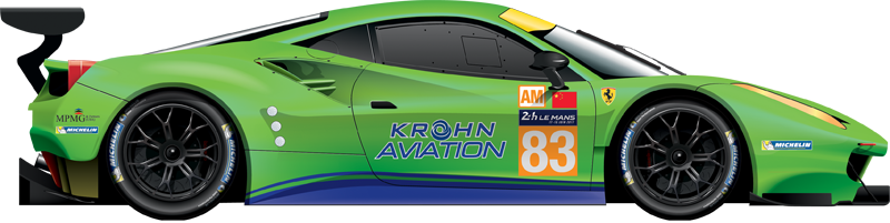 Car - Ferrari 488 Gt3 Af Corse #51 (800x201), Png Download