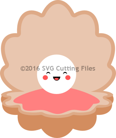 Kawaii Clam Pearl (400x473), Png Download